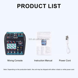 Consola <span class=keywords><strong>de</strong></span> Mezclas <span class=keywords><strong>de</strong></span> Audio para DJ TNH A4, 4 Canales, Mini Mezcladora con USB, Bluetooth, Alimentación Phantom <span class=keywords><strong>de</strong></span> 48V para Transmisión en Vivo desde el Hogar y Computadora - Product Image 6