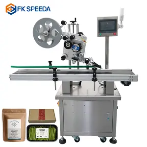 FK 711automatic flat box card adhesive labeling machine for pouches flat transparent film sticker paging labeling machine