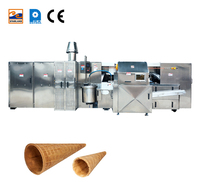 Machine automatique de fabrication de cornets gaufrés certifiée CE Nouvelle technologie PLC pour une utilisation en boulangerie pour la production de cornets de crème glacée