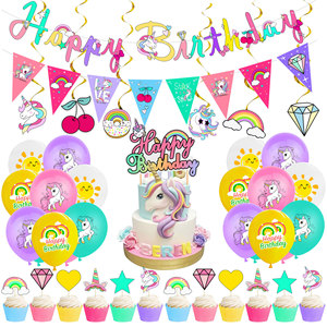 Colorful <strong>Unicorn</strong> <strong>Party</strong> Decorations Rainbow Spiral Hanging Swirls Baby Shower Birthday Room Decorations Kids Wall Decor <strong>Supplies</strong> - Product Image 1