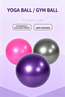 Ballon de gym/yoga en PVC personnalisé, 4 tailles, anti-éclatement, antidérapant, extra épais, durable, incl. Exercices