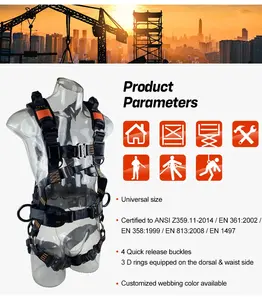 Sabuk panjat tebing seluruh tubuh, sabuk kerja penyelamatan mendaki gunung, sabuk pengaman pinggang lebar dipertebal pohon pekerjaan Batu - Product Image 3