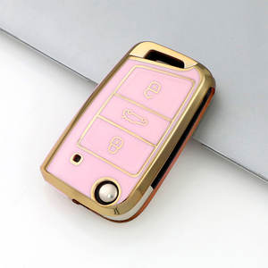 Para VW Volkswagen Golf 7 MK7 Tiguan MK2 TPU Shell Fob Car Flip Key Case Cover para Seat Ateca <span class=keywords><strong>Leon</strong></span> <span class=keywords><strong>FR</strong></span> Ibiza Skoda Octavia Kodiaq - Product Image 6