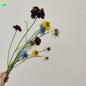 Rami di Fiori Artificiali di Scabiosa, Fiori di Seta a Stelo Lungo per Vasi Alti, Decorazioni Floreali per Casa e Matrimoni, Decorazioni Autunnali - Product Image 6
