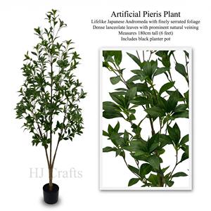 Arbre artificiel <span class=keywords><strong>Pieris</strong></span> <span class=keywords><strong>Japonica</strong></span> de 1,8 m en gros, fausse plante Andromeda japonaise, résistant aux UV, durable, pour intérieur, maison, bureau, hôtel - Product Image 2