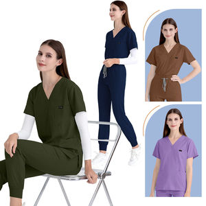 Uniformes Médicos Personalizados con Logotipo, Blusas de Trabajo Transpirables y Modernas para Mujer, Pantalones Deportivos para Enfermería, Venta al Por Mayor del Fabricante 2025 - Product Image 6