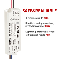 Controlador LED silencioso sin ventilador de la serie DONE RAP de 12V 24V 36V 48V Clase II IP67 para iluminación de espejos de baño y gabinetes de tocador