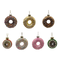Fabrikant Geblazen Glas Donuts Fruit Hangers Dessert Vakantie Decoratie Geschikt Voor Kerstboom Decoratie Ornament