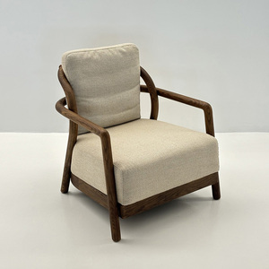 Silla de ocio de estilo chino, sillas con base de madera maciza, respaldo curvo, silla de salón para sala de estar, oficina en casa, silla de recepción - Product Image 1