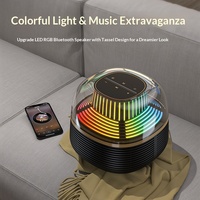 Haut-parleur extérieur portable en plastique 5.2 avec subwoofer sans fil, fente pour carte, éclairage de bureau, charge solaire et batterie intégrée