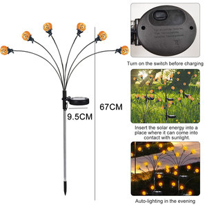 Nhà Máy Bán buôn năng lượng mặt trời bí ngô đom đóm ánh sáng, trang trí sân vườn, 6LED năng lượng mặt trời chiếu sáng sân vườn ngoài trời - Product Image 6