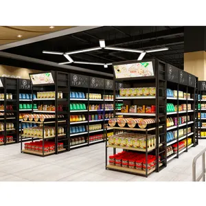 Powder coating customized layer market shelf display gondola shelves supermarket  shelf shop