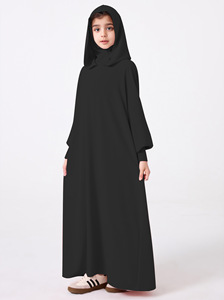 2025 Ramadan moyen-orient musulman <span class=keywords><strong>Abaya</strong></span> <span class=keywords><strong>fille</strong></span> robe à capuche couleur unie à capuche manchette conception Kebaya Robe Robe - Product Image 4