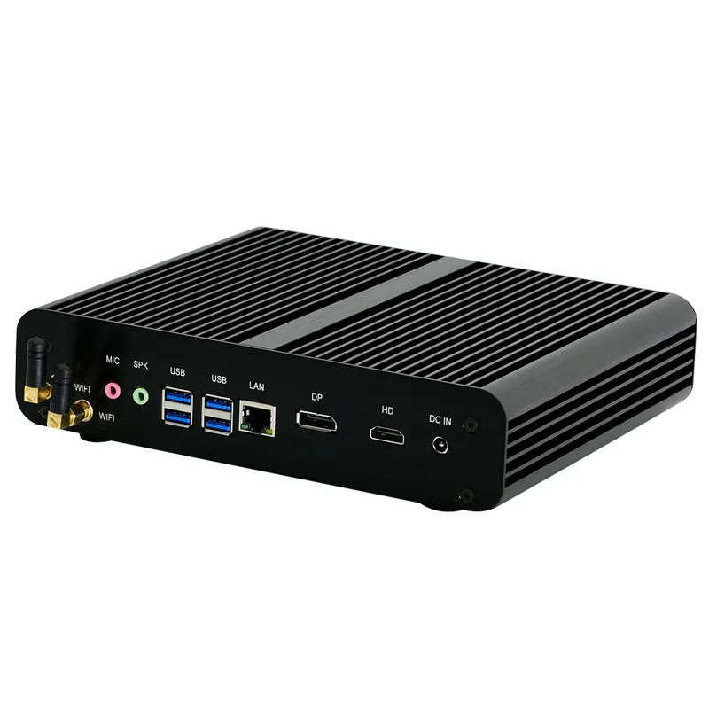 10th Gen Cometa Lago Núcleo I7 10710U 10510U Preto Compacto Robusto i7 Nettop Fanless Mini PC Computer Gaming Gráficos UHD PC Gamer