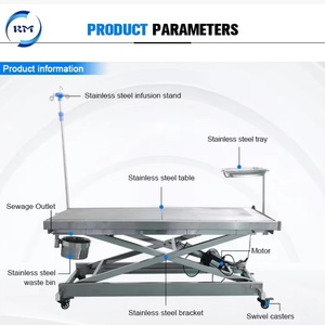 Table d'opération professionnelle pour animaux de compagnie avec structure en acier inoxydable durable, réglable en hauteur de 300 à 1020 mm, idéale pour les centres de toilettage pour animaux. - Product Image 2