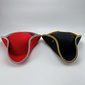 <span class=keywords><strong>Chapeau</strong></span> de <span class=keywords><strong>pirate</strong></span> triangulaire en feutre personnalisé pour déguisement, accessoire de fête pour Halloween et carnaval, vente en gros - Product Image 2
