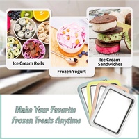Kit de fabrication de crème glacée roulée, plateau à crème glacée roulée à faire soi-même à la maison avec 2 spatules, machine à crème glacée roulée faite maison