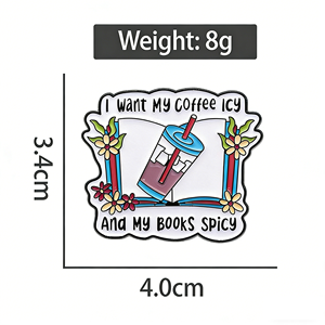 دبابيس معدنية مطلية بالمينا على شكل كوب قهوة مثلج بتصميم أوروبي أمريكي بسعر المصنع، شارات معدنية سوداء للملابس - Product Image 4