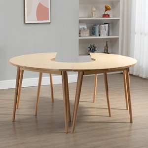 Nhà dưỡng lão nội thất căn hộ Bàn Ăn Hiện Đại ghế ăn gỗ rắn thiết kế hình xuyến cho khách sạn gia đình - Product Image 4