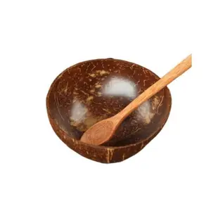 Tigela de coco premium de 5 polegadas em massa fornecedor dourado concha sorvete artesanato acessível tigelas decorativas Austrália coco engaiado