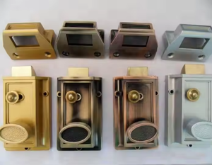 WEKIS Antique Style Keyless Night Latch Deadbolt Rim <b>Lock</b> Nickel Zinc Alloy with 60mm Backset and Front Door <b>Key</b> Gold Finish - Product Image 6