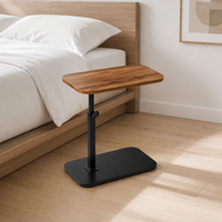 Table de chevet en métal durable, mobile, réglable en hauteur, en forme de C, avec roulettes, pour petit appartement