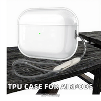 Étui écologique transparent en silicone TPU souple pour écouteurs avec cordon de suspension pour 2e/3e/4e/1ère/3e génération