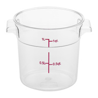 Design moderne, bac à aliments en plastique dur 7L, récipient de stockage rond en polycarbonate transparent avec poignée pour servir les aliments