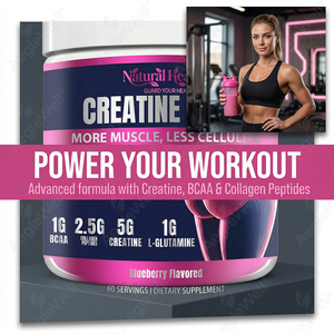 Creatina en Polvo OEM para Mujeres, Sabor Arándano, Suplemento para Tonificar Músculos <span class=keywords><strong>y</strong></span> Anticelulítico, con Colágeno, <span class=keywords><strong>BCAA</strong></span> <span class=keywords><strong>y</strong></span> <span class=keywords><strong>Glutamina</strong></span> - Product Image 4