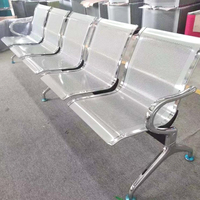 Chaise d'attente d'aéroport à cadre métallique pour espace Public, chaise d'attente publique confortable en acier inoxydable à faisceau de 1.5mm
