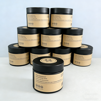 Pot en plastique noir givré personnalisé avec étiquette 100ml 250ml 300ml 350ml Contenant pour crème cosmétique, soin de la peau, gommage corporel