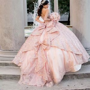 Mumuleo <strong>Blush</strong> Pink Quinceanera Dresses <strong>Ball</strong> <strong>Gown</strong> for Sweet 16 Dress Bow Party Princess <strong>Gowns</strong> Vestido De 15 Anos Plus Size - Product Image 1