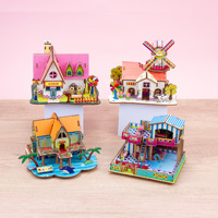 Puzzle jouets 3D stéréoscopique en bois Laser découpe maison modèle Puzzle Uv impression nouvel assemblage à la main bricolage filles cadeau