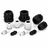 Presse-étoupe en nylon noir IP68 UL94 V2 CE RoHS avec filetage M20 pour boîtier électrique et armoire de commande, fournisseur OEM