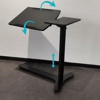 Bureau debout à colonne unique à vérin pneumatique, design moderne, réglable en hauteur, en métal, mobile, table d'appoint inclinable pour canapé, pour bureau
