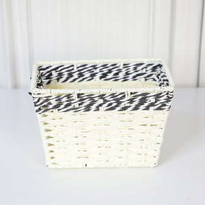 Hand-Woven Paper Rope Nesting Wicker Storage Bins Flexible Square <strong>Cube</strong> Organizers Liner for Home Decor Shelf Organizing <strong>Rattan</strong> - Product Image 6
