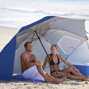 SD Hot Sale 2.4m Dual-Use Portable <b>Beach</b> Fishing Tent Straight <b>Umbrella</b> Iron Tube Window Breathable Windproof for Outdoor - Product Image 1
