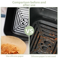 Freidora de aire de papel especial, sartén para horno, Plato cuadrado para barbacoa con mango, revestimiento desechable a prueba de aceite de cocina para aperitivos, pan, Pizza
