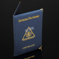 Portafolios de Presentación Personalizados de Cuero Sintético Tamaño A4 con Estampado en Caliente Dorado para Uso Educativo Escolar