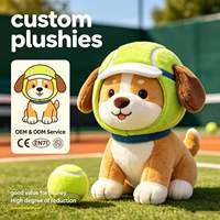 Juguete de Peluche Suave para Cachorros con Cubierta Decorativa de Pelota de Tenis, Venta al por Mayor OEM, Peluche de Fábrica para Ejercicio, Deportes, Regalo, Producción Masiva Personalizada