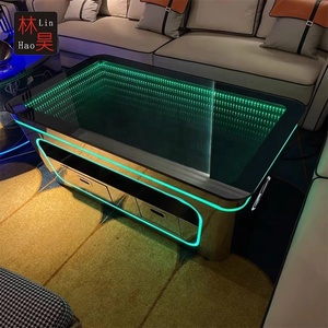 โต๊ะ KTV สแตนเลสสตีล ดีไซน์ร่วมสมัย พร้อมเอฟเฟกต์กระจกอินฟินิตี้ LED สุดหรู สำหรับบาร์ ไนท์คลับ และห้องคาราโอเกะ - Product Image 2