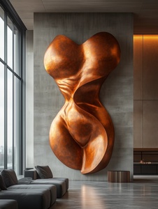 Grande sculpture abstraite en bronze en cuivre moderne personnalisé décor artistique Statue en métal fabriquée à la main <span class=keywords><strong>patine</strong></span> naturelle <span class=keywords><strong>pour</strong></span> intérieurs de luxe <span class=keywords><strong>pour</strong></span> - Product Image 2
