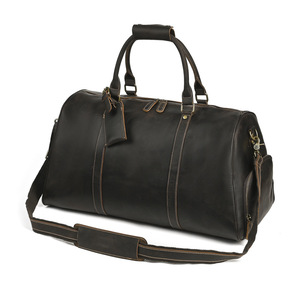 Genuine Leather Duffel <b>Bag</b> <b>Large</b> Capacity Men's Travel <b>Shoulder</b> <b>Bag</b> Business Commuter <b>Bag</b> Solid Color Soft Handle - Product Image 4