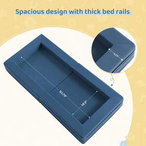 TenderPlayful Factory <span class=keywords><strong>Lit</strong></span> de voyage personnalisé pour tout-petits 3 en 1 Canapé-<span class=keywords><strong>lit</strong></span> convertible Portable Flip Openwith Housse lavable Bleu marine - Product Image 3