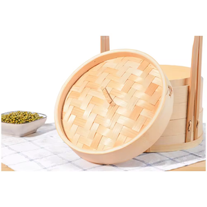 Ensemble de cuiseur vapeur en bambou écologique pour la cuisine traditionnelle chinoise, logo personnalisé pour les cuisinières à gaz et à induction, 14 cm/24 cm, personnalisé - Product Image 5