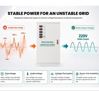 Stabilisateur de tension triphasé 50 KVA, stabilisation de tension précise, type servo avec affichage numérique LED