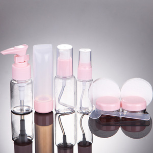 Travel Skin Care <b>Set</b> 9 Pieces Plastic Bottles With <b>Spray</b> Pump Face Use Travel Size - Product Image 1