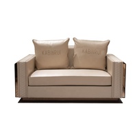 Meubles de maison Chesterfield Design Royal de luxe pied d'or salon ensemble de canapé en velours en cuir