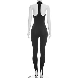 Viviblook J26JP074 Combinaison décontractée une pièce moulante et sexy sans manches à épaules dénudées de couleur unie pour femme – Nouvelle collection - Product Image 6