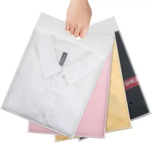 कस्टम प्रिंट लोगो लक्ज़री थैंक यू सेल्फ सील डाई कट प्लास्टिक शॉपिंग बैग कपड़ों की टी-शर्ट पैकेजिंग कैरी बैग के लिए हैंडल के साथ